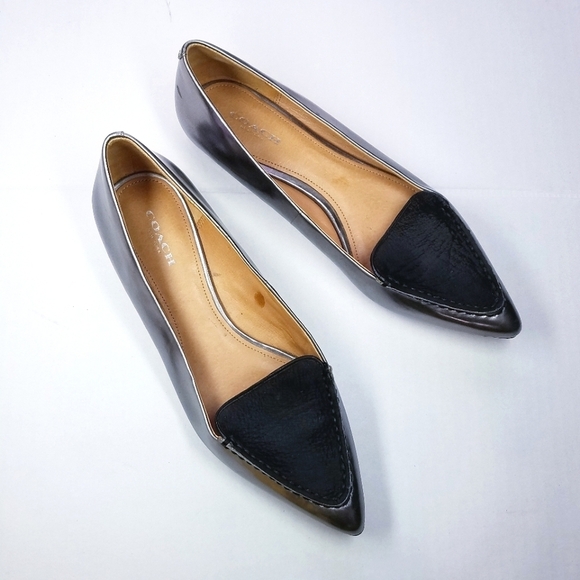 Coach | Walsh Pointed Toe Silver Flats 7 - Picture 3 of 13